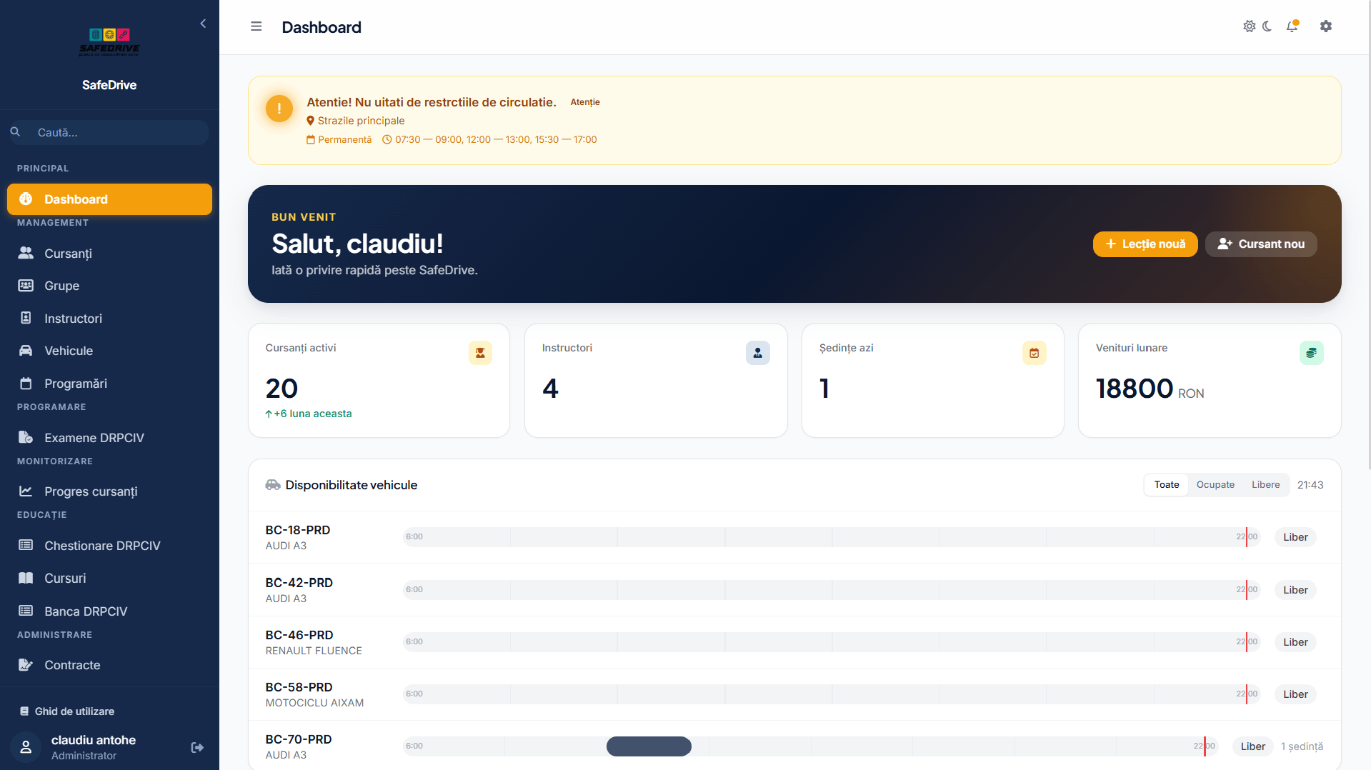 Dashboard principal